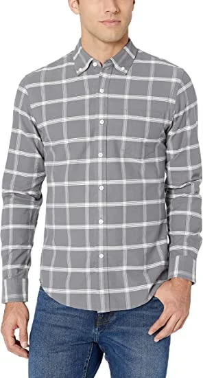 Los Hombres camiseta Slim Fit Long-Sleeve Oxford