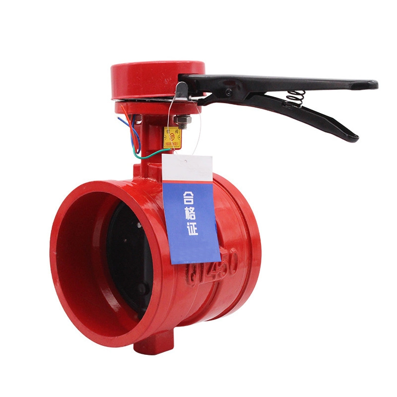 Factory Wholesale/Supplier Handle Ductile Iron Groove End Butterfly Valve for Fire Protection