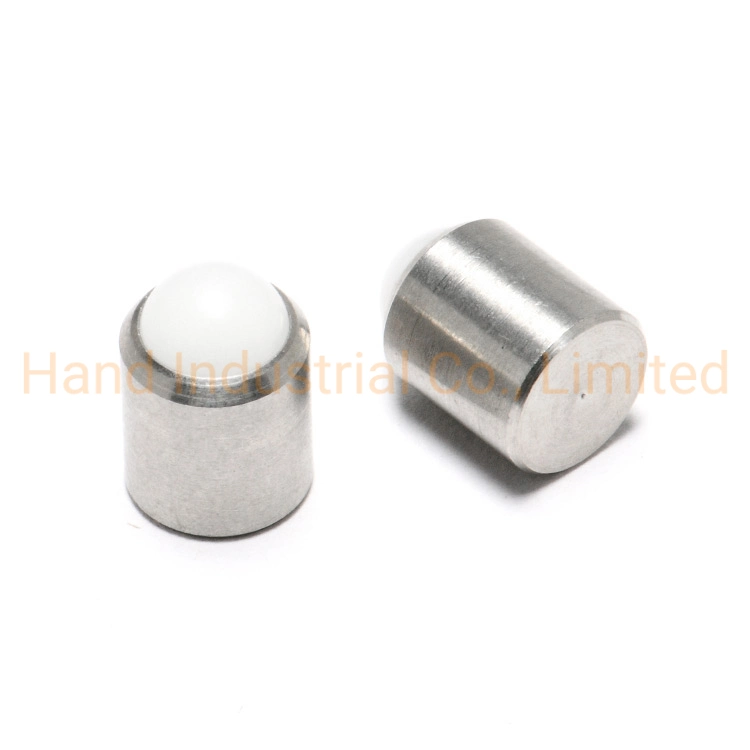 Stainless Steel Body with Plastic Ball Without Flange Press Fit Spring Load Long Nose Ball Plunger