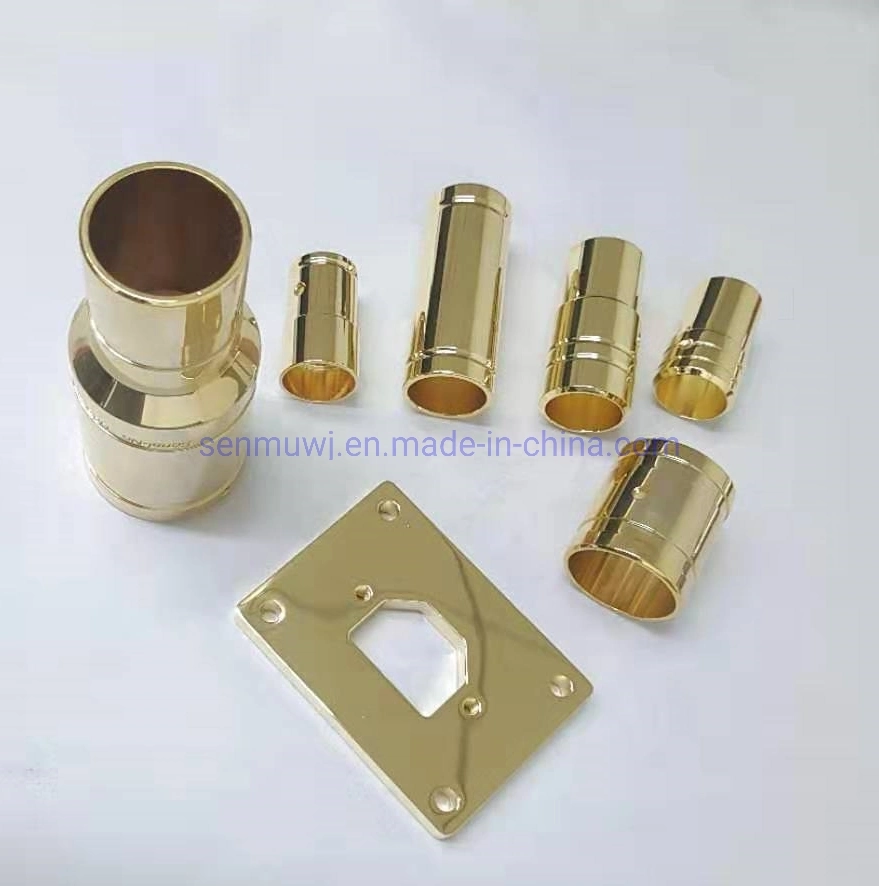 24K Gold-Plated CNC Machining Brass Part for Power Cable Connector