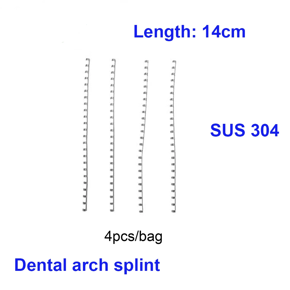 14cm Acero inoxidable largo 304 barras de arco dental 4pcs pulg Una bolsa