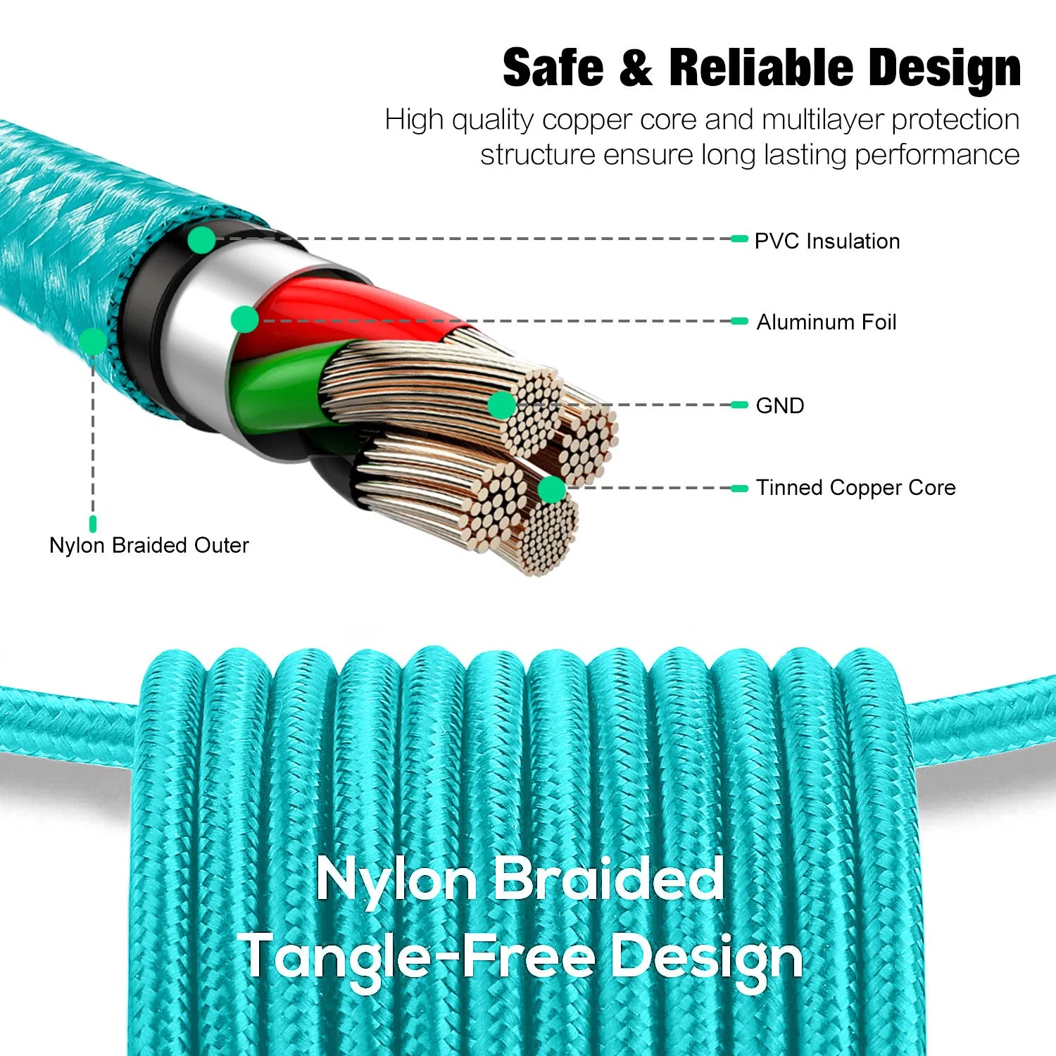 USB to Lightning Cable USB Lightning Cord Lightning iPhone Cable Nylon Braided USB Cable for iPhone iPad Durable Nylon Braided iPhone Cord