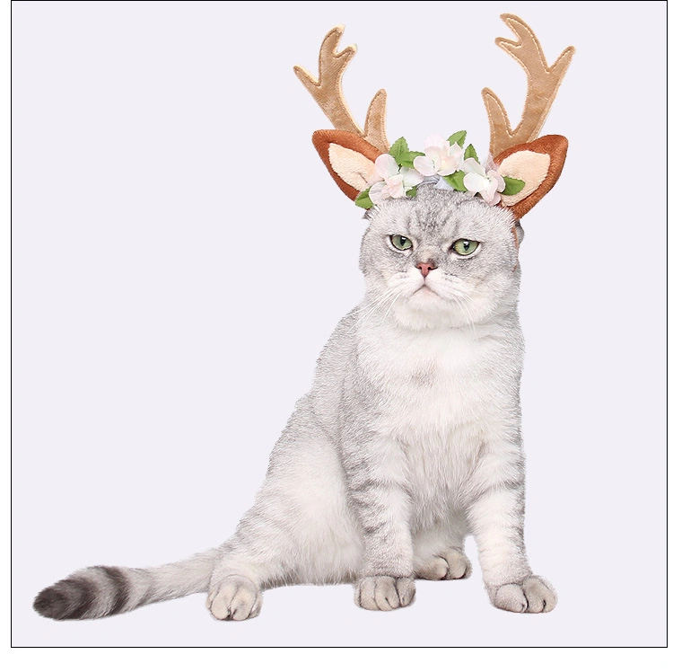 Christmas Pet Hair Accessory Hair Loop Antlers Headband for Dogs Cats