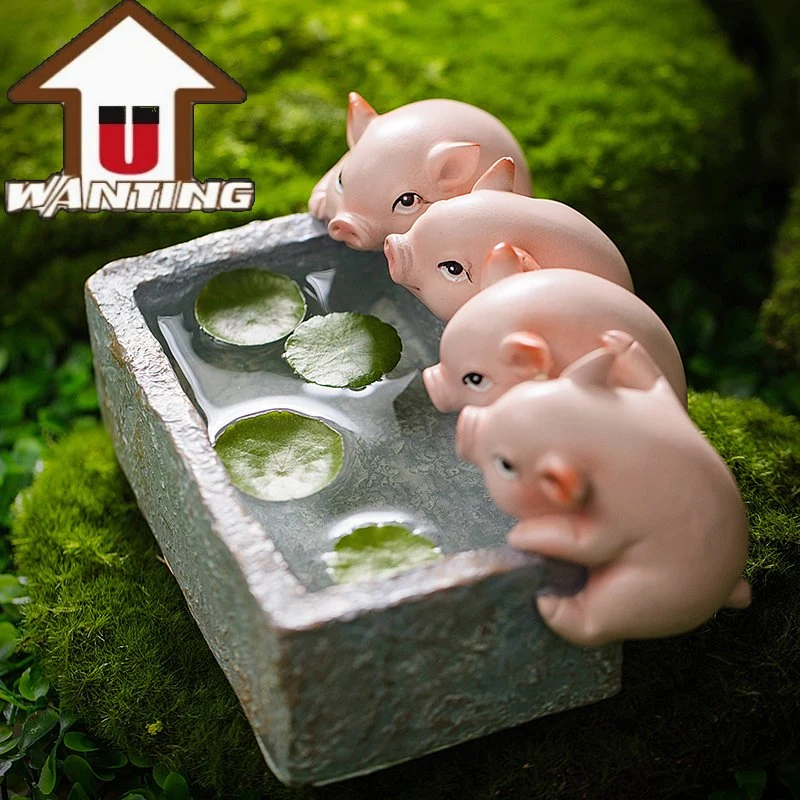 High quality/High cost performance  Pig Sink Flower Pot Functional Ornament Sculpture Home Decor Craft