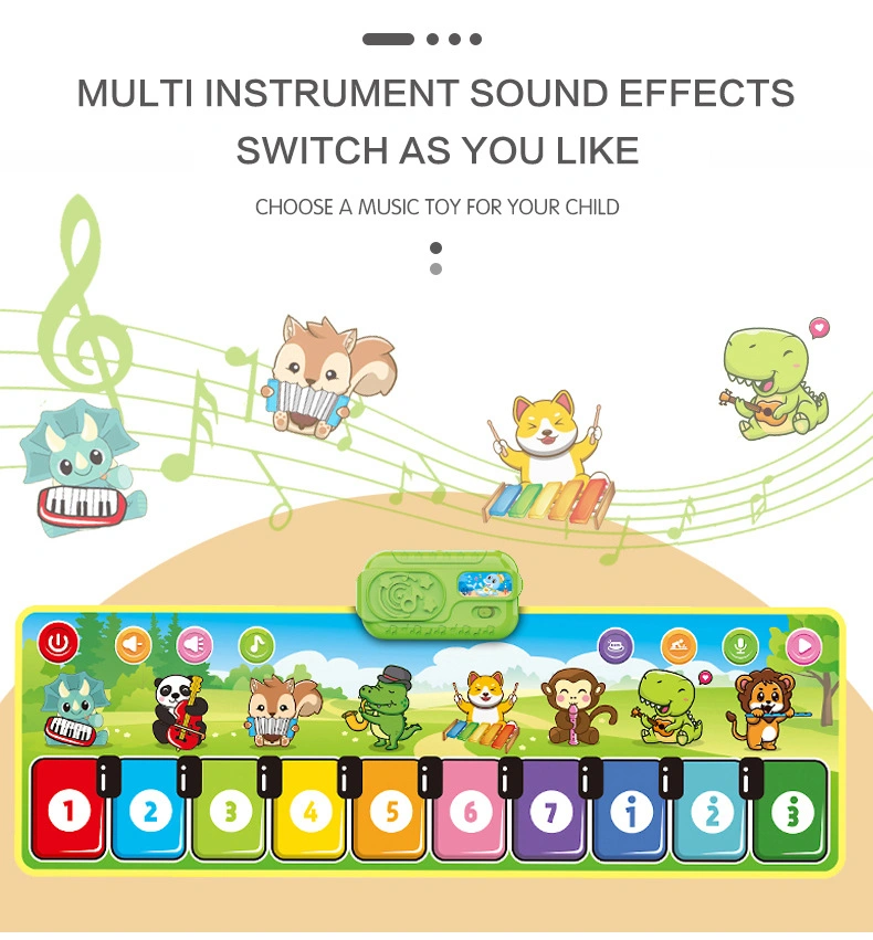 Kinder Tread Musik Mat Pedal Piano Multi-Funktionale Tiermusik Eltern-Kind Game Dance Matte