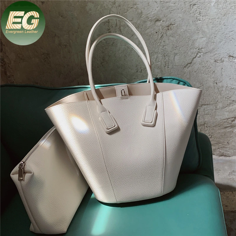 Emg6265 Big Tote Purse Woman Shoulder The Trendy White Oversize Blank Women Diaper Genuine High Quality Large Leather Tote Bag