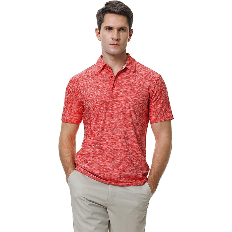 5% off Men's Short Sleeve Polo Golf Shirts 3-Button Moisture Wicking Athletic T-Shirts Casual Collared Shirt