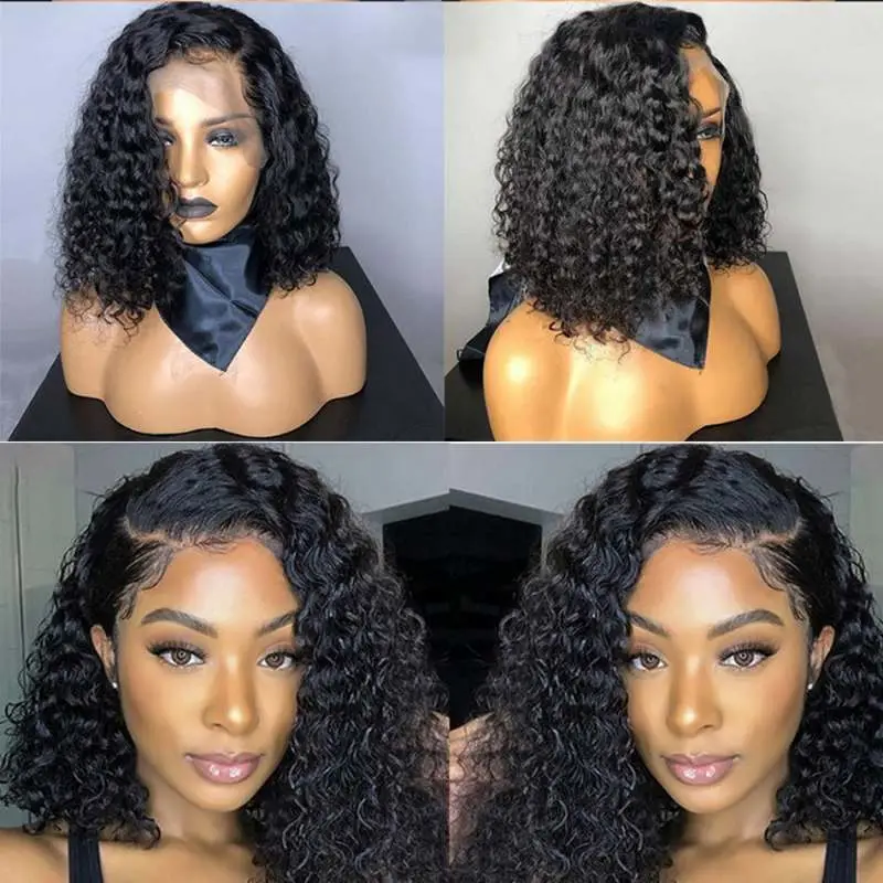 Nueva moda sintética Wig mujeres′ S corto Curly África pequeño Pelo rizado Marrón Negro