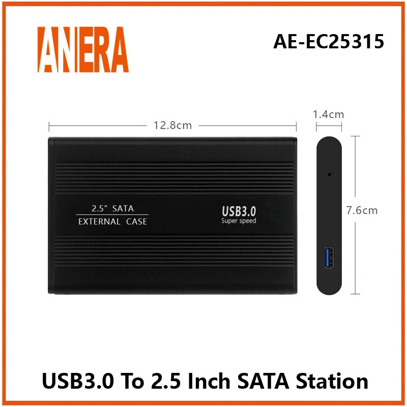 Anera High Speed USB 3.0 to SATA HDD Enclosure External Case for 2.5 Inch SATA HDD SSD