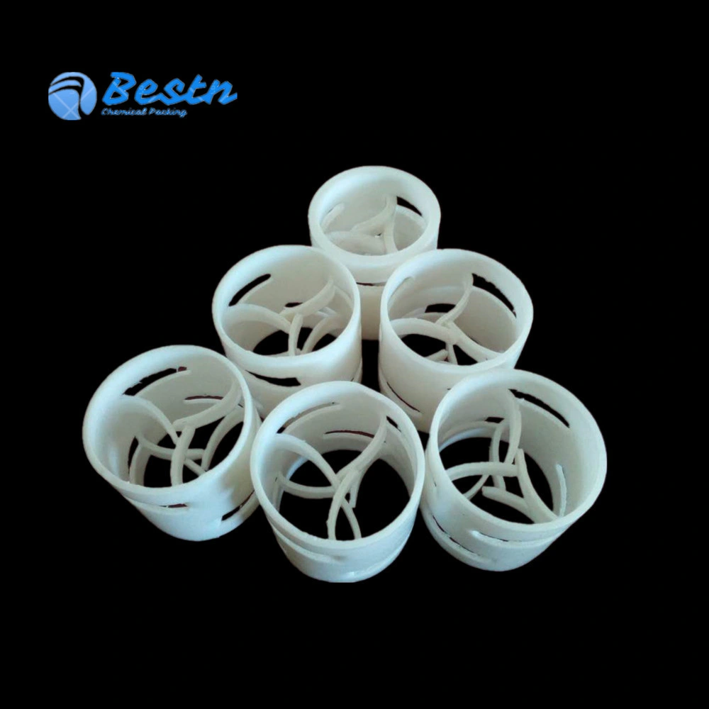 25mm 50mm 76mm de PP PE PVC plástico PVDF Polypropylen Anel Pall para embalagem de torre