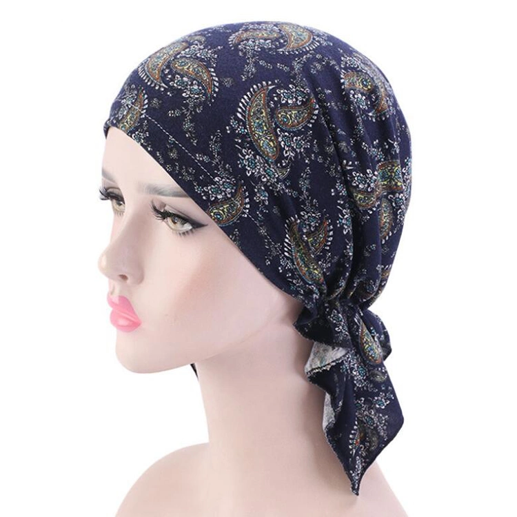 Women Turban Flower Pattern Cotton Fashion Head Wear
