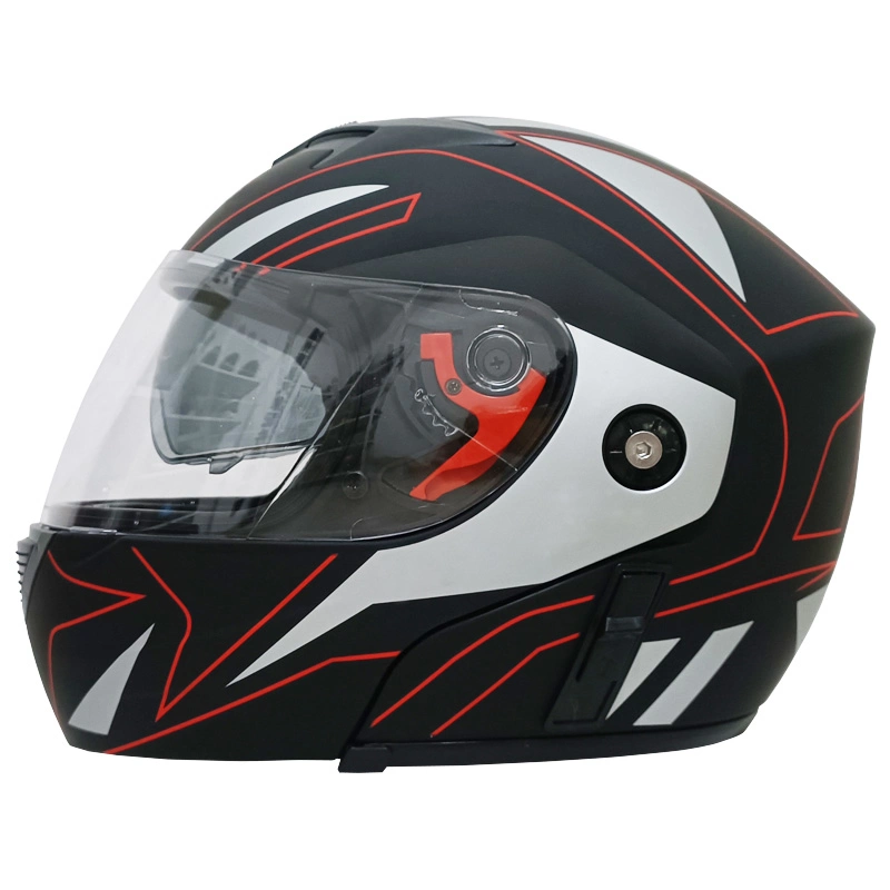 Nuevo diseño doble visera plegable motocicleta Casco Casco