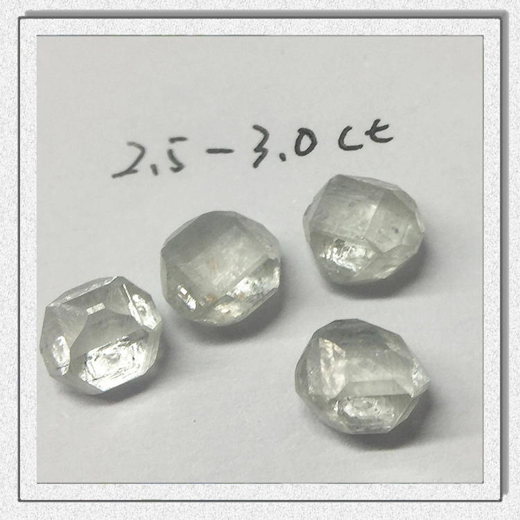 2.5-3.0carat Hpht White Diamond Uncut Rough Diamond Stone for Polishing