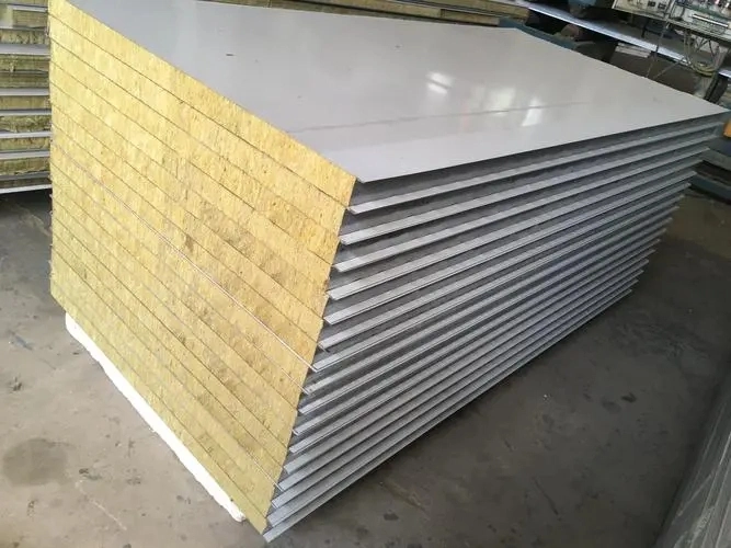 Light Weight Construction Material Board Fireproof and Heat Insulation Rock Wool Sandwich Panel