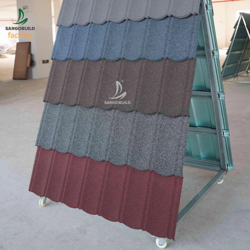 China Manufacture 50 Years Warranty Roofing Materials Stone Coated Sand Coated Metal Roof Tile for Sale