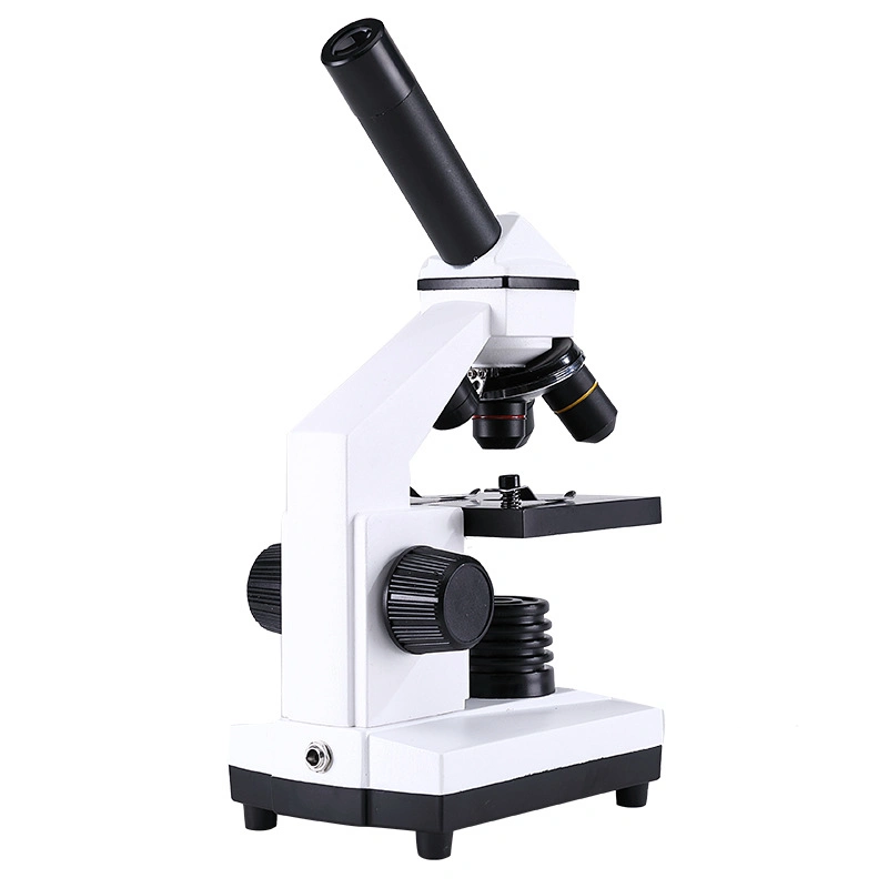 Microscope 2000X Monocular Straight Cylinder Optical Microscope with Glass Slide