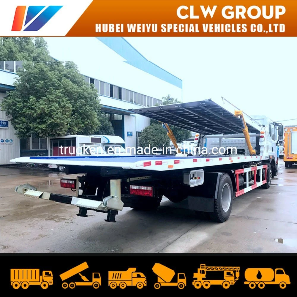 Fully Demountable Sliding 3 Cars Towing Rollback 10ton Dongfeng Double Tilt Tray Flatbed Wrecker Tow Truck