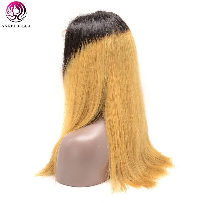 Angelbella Perücken menschliches Haar Spitze vorne Ombre 4*4 1b-27# 18inch Menschliche Haarwellen Haarprodukte für schwarze Frauen