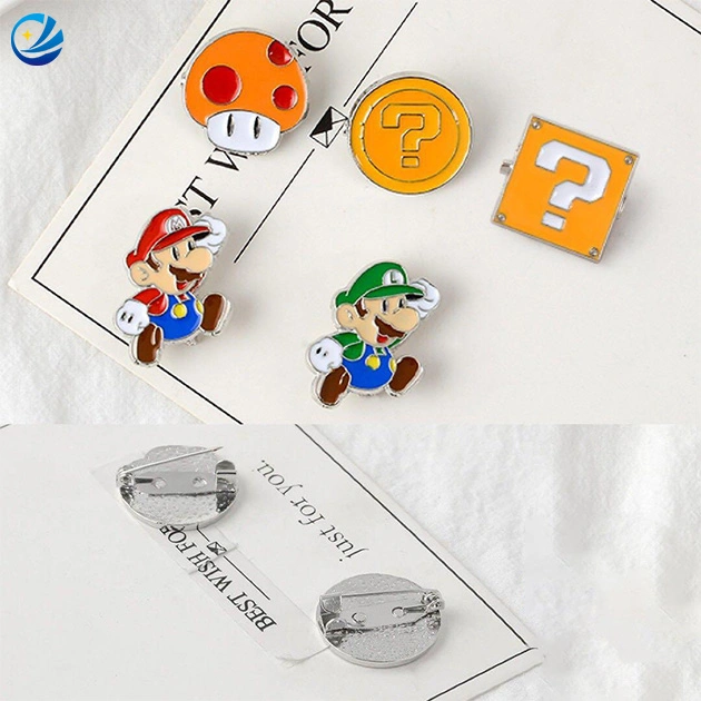 Custom Anime American Cartoon Character Spiders Stocked Logo Low MOQ Supplier Enamel Pin Super Mario Pin