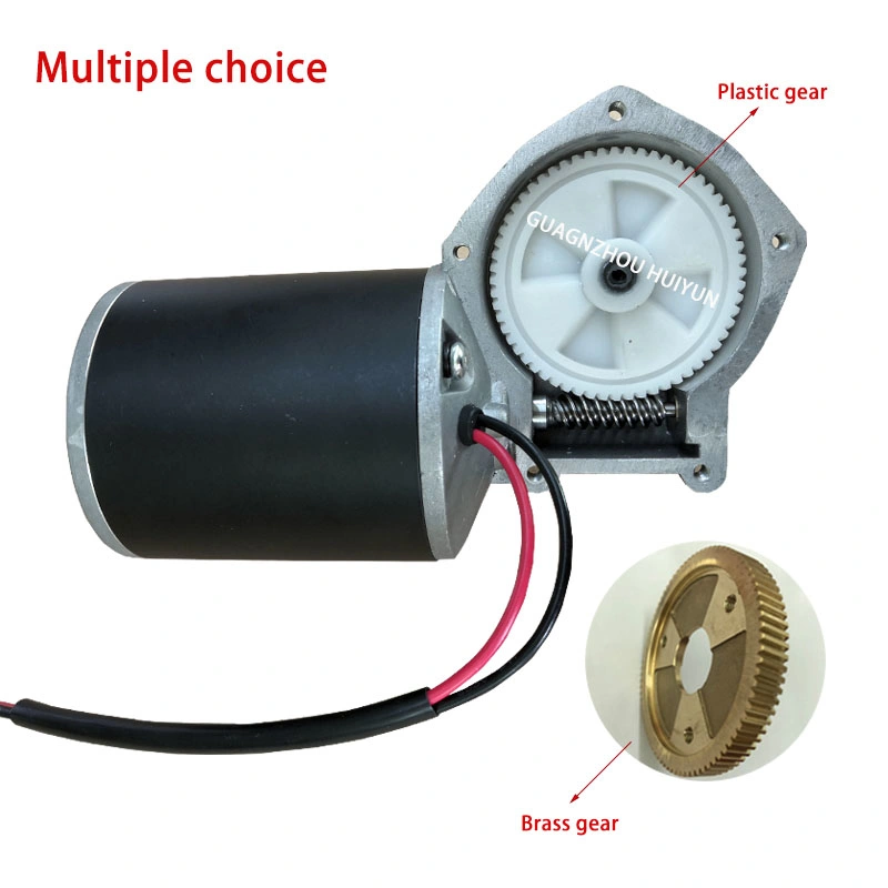 12V 24 Volt 36V 72V 10W-500W Electric Worm Gear Box Geared Motor Brushed DC Gear Motor for Garage Door