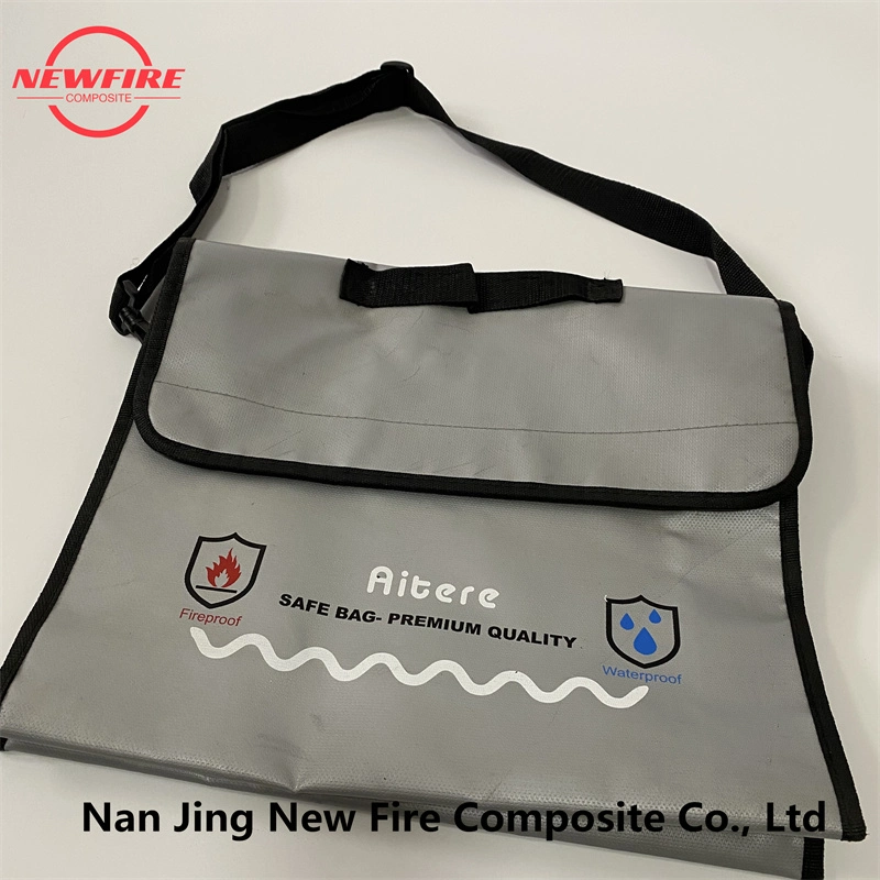 Fireproof Bag Fiberglass Material Briefcase Document with Lock