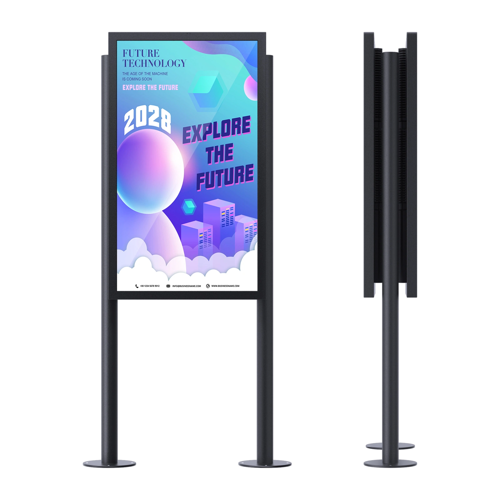 IP65 50 Advertising 43 Inch LCD Screen Digital Signage Display 55 Inch Outdoor Wall Mounted LCD