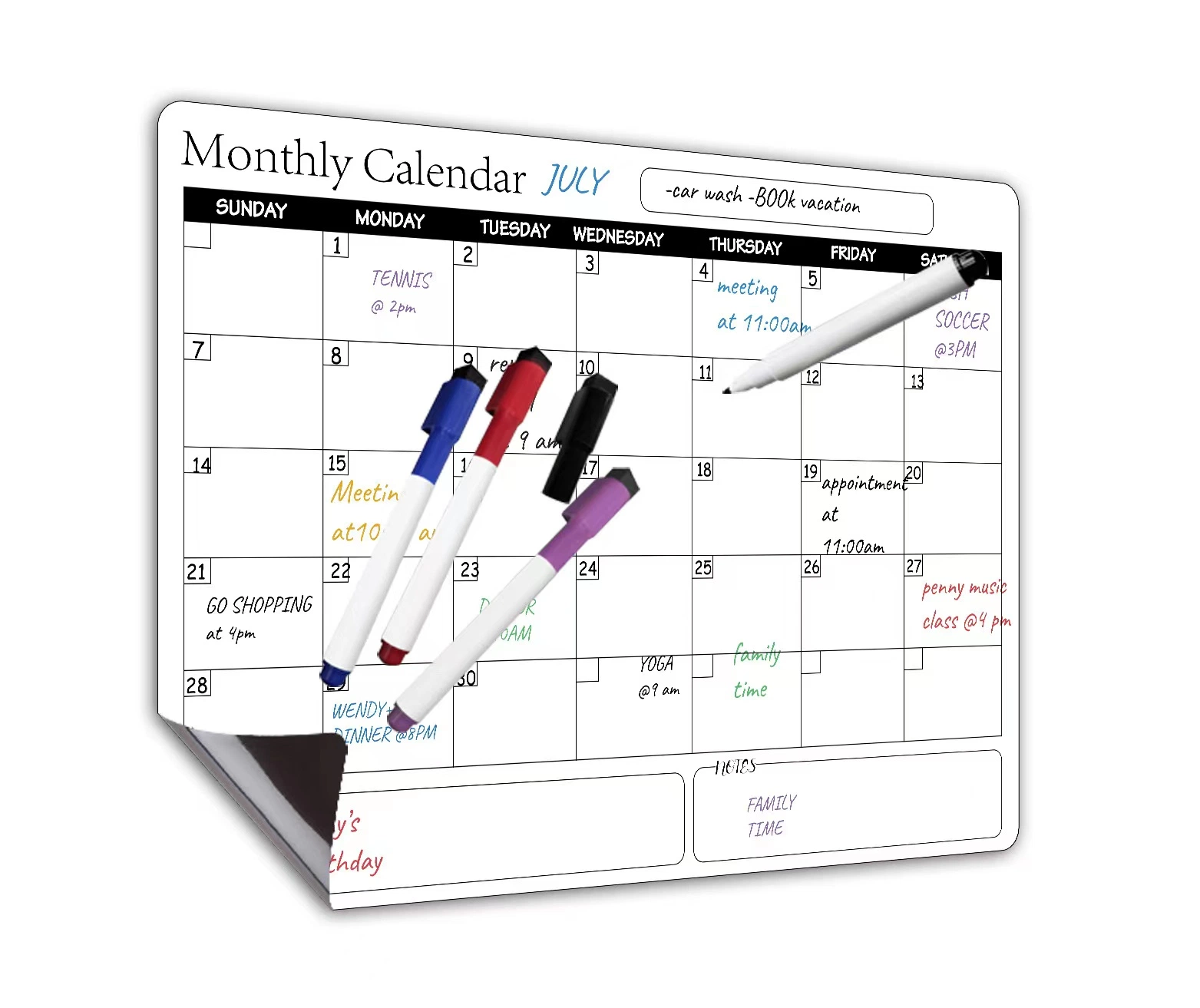 Magnetic Dry Erase White Board Sticker Magnetic Weekly and Monthly Planner Calendar