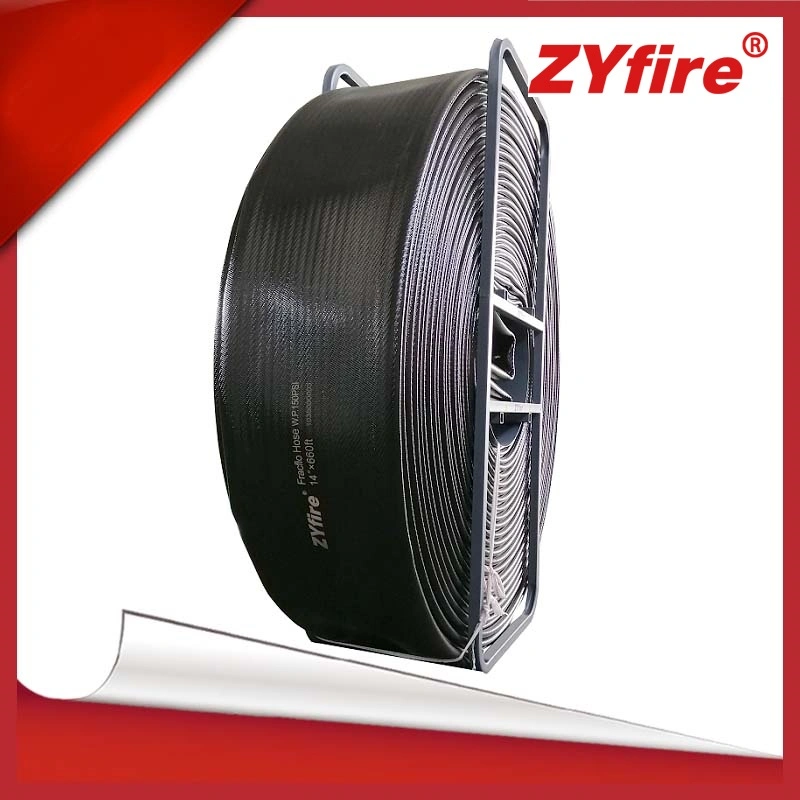 Oilfield 10 Inch Flexible Ribbed Covered TPU Lay Flat Hose Large Diameter Frac Water Hose