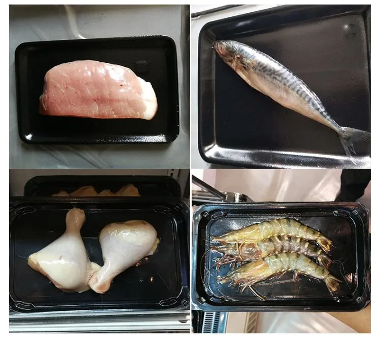 La comida de carne de Camarón de la bandeja de comida de peces de la piel de la máquina de envasado skin al vacío de la máquina de sellado al vacío con alta precisión