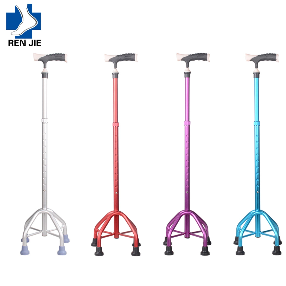 Four-Legged Adjustable Walking Crutches Disabled Walkers Walking Sticks