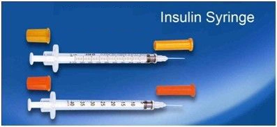 Seringue d'insuline stérile de couleur isposable médicale avec bouchon et aiguille Insuline insuline insuline