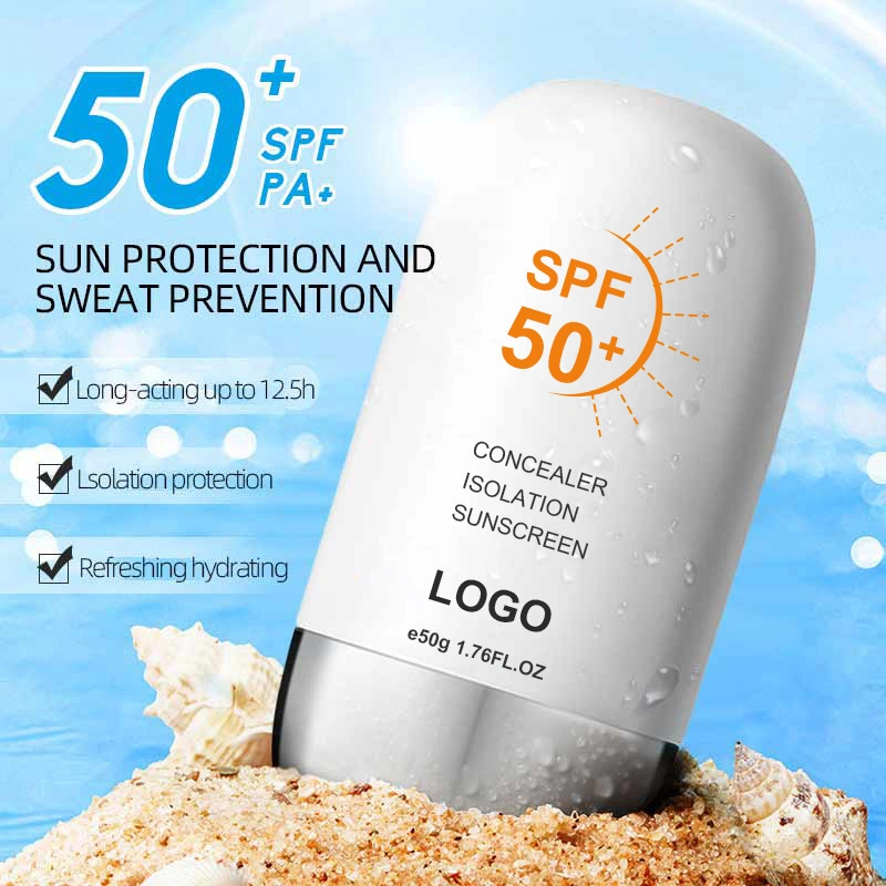 Private Label OEM Body Long Lasting Natural Isolation Sunblock Organic SPF 50+ Sun Lotion Cream Sunscreen
