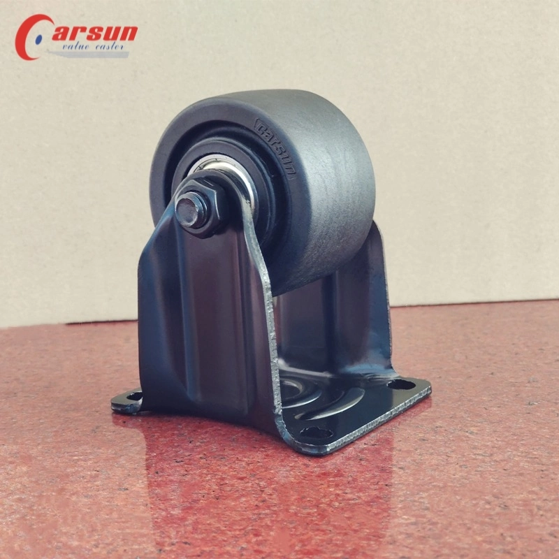 Customized Low Gravity Casters 3 Inch Black Nylon Rigid Castors High Load Caster Wheel