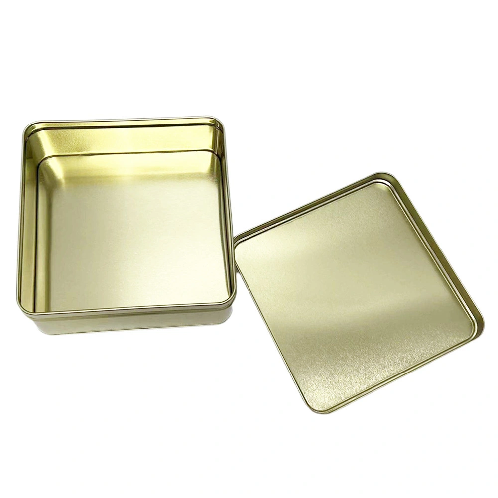 Factory Custom Food Grade Metal Case Container Empty Square Can Cookie Chocolate Candy Packaging Tin Box