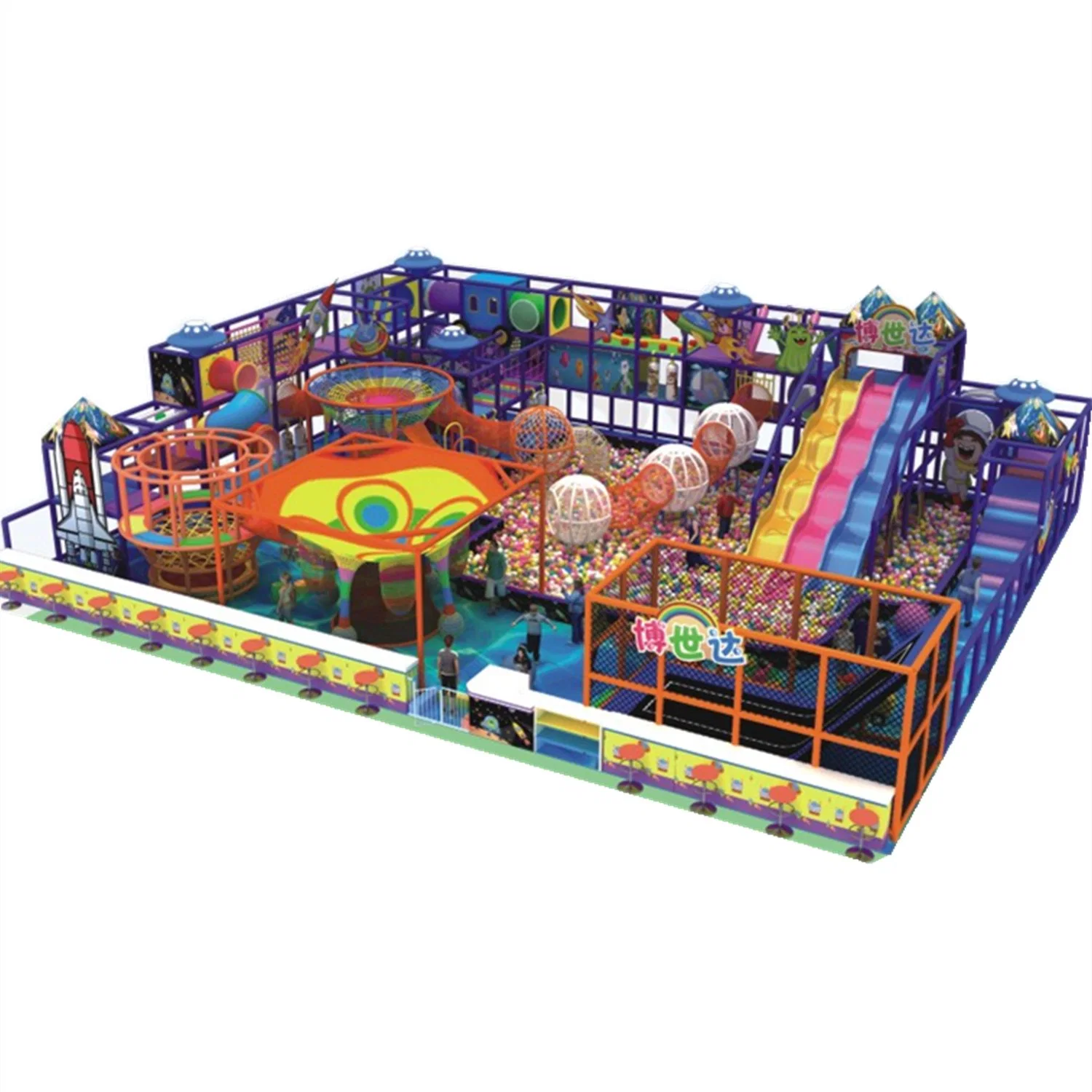 Équipement de terrain de jeu intérieur commercial pour enfants ensemble de jouets pour parc d'attractions pour enfants