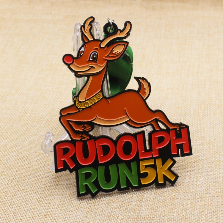 Factory Direct Sale Cheap Cut Out Virtual Run Challenge Medal Con Cartoon Deer