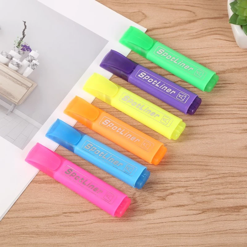 Wholesale 6 Color Office Supply Stationery DIY Gift Fluorescent Pen Highlighter Marker Pen
