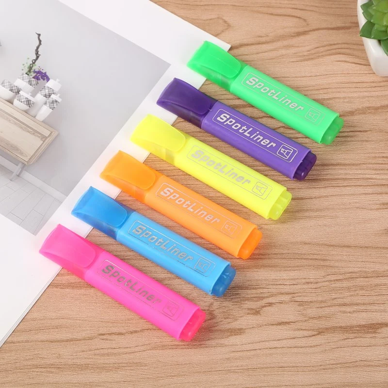 En 6 colores mayorista de papelería suministros de oficina regalos DIY Pen lápiz marcador resaltador fluorescente