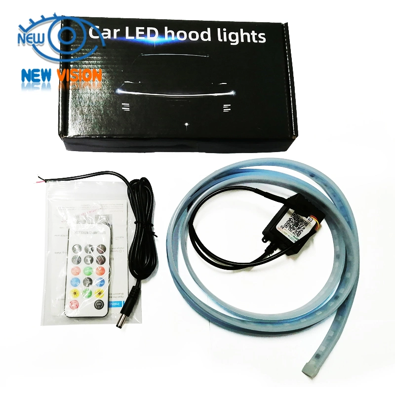 DIY Car Hood Flexible LED Strip Light 12V White Daytime Running Lights Decoration Backlight Long Auto Atmosphere Lamp Universal