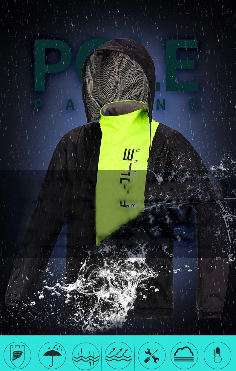 New Design Regenjacke Motorrad Wasserdichte Regenjacke für Erwachsene