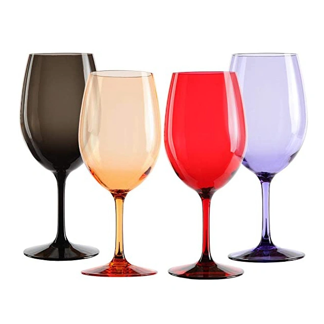 20oz Dishwasher Safe Wine Cup Reusable Plastic Wine Goblets Glass