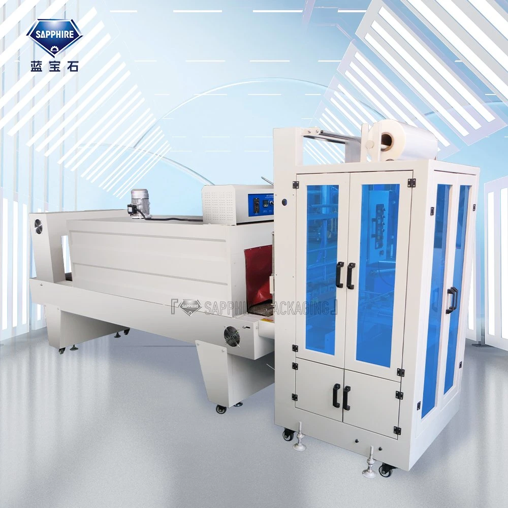 Shandong Sapphire Box Shandong Shapphire Shrink Machine Automatic Packaging Machine PE/POF الفيلم متوفر