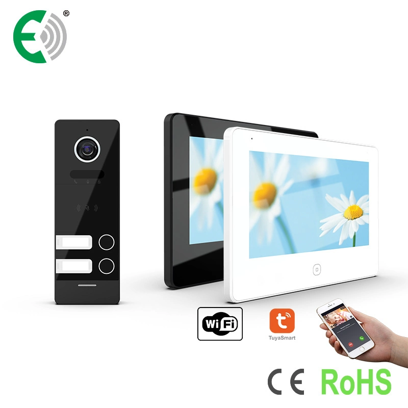 7" UTP/IP WiFi Touchscreen Intercom System für 2 Familien Video Türtelefon