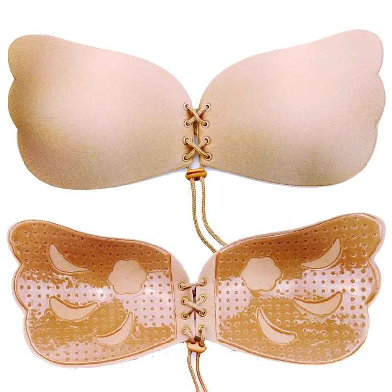 Poitrine Insert Box Sexy non-Slip avec cordon femmes poitrine Paste Bra