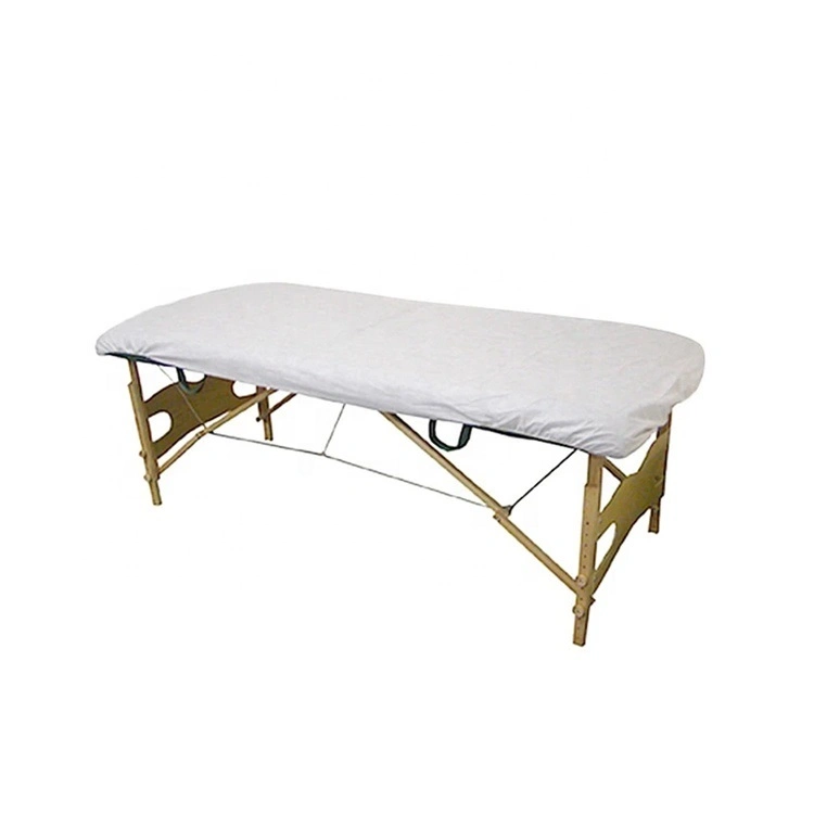 Blanc élastique jetables équipé des draps de lit couvrir Table de massage spa facial Président