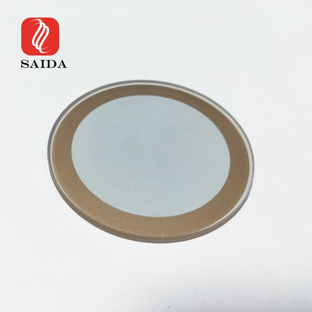 Custom Dia. 40&times; 1.8mm ITO Conductive Glass 15ohm/Sq with Copper Epoxy for Heating Purpose