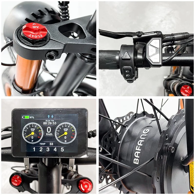 4000W 52V 20ah Fast Electric Dirt Bike Federung Dual Motor E-Fahrrad Motorrad