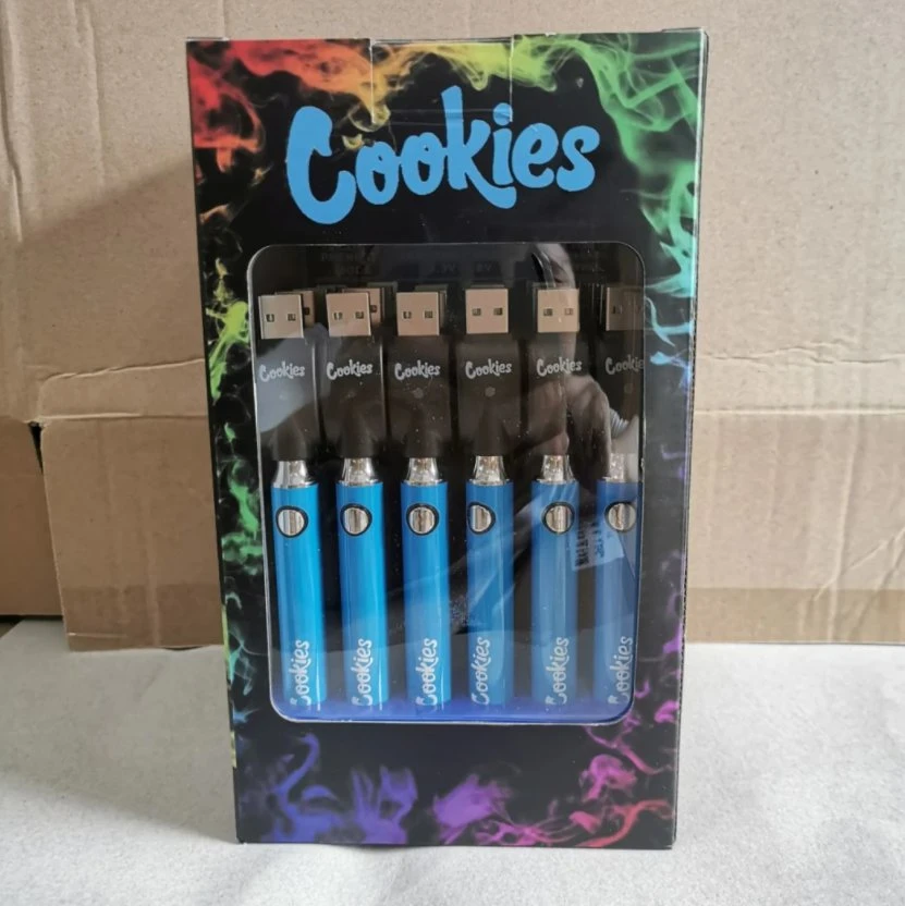 Cookies Twist Rechargeable Preheating Vape Battery Charger Kits 510 Thread Battery Vape Pen Preheat Battery 900mAh VV Variable Voltage E Cigarette Batteries