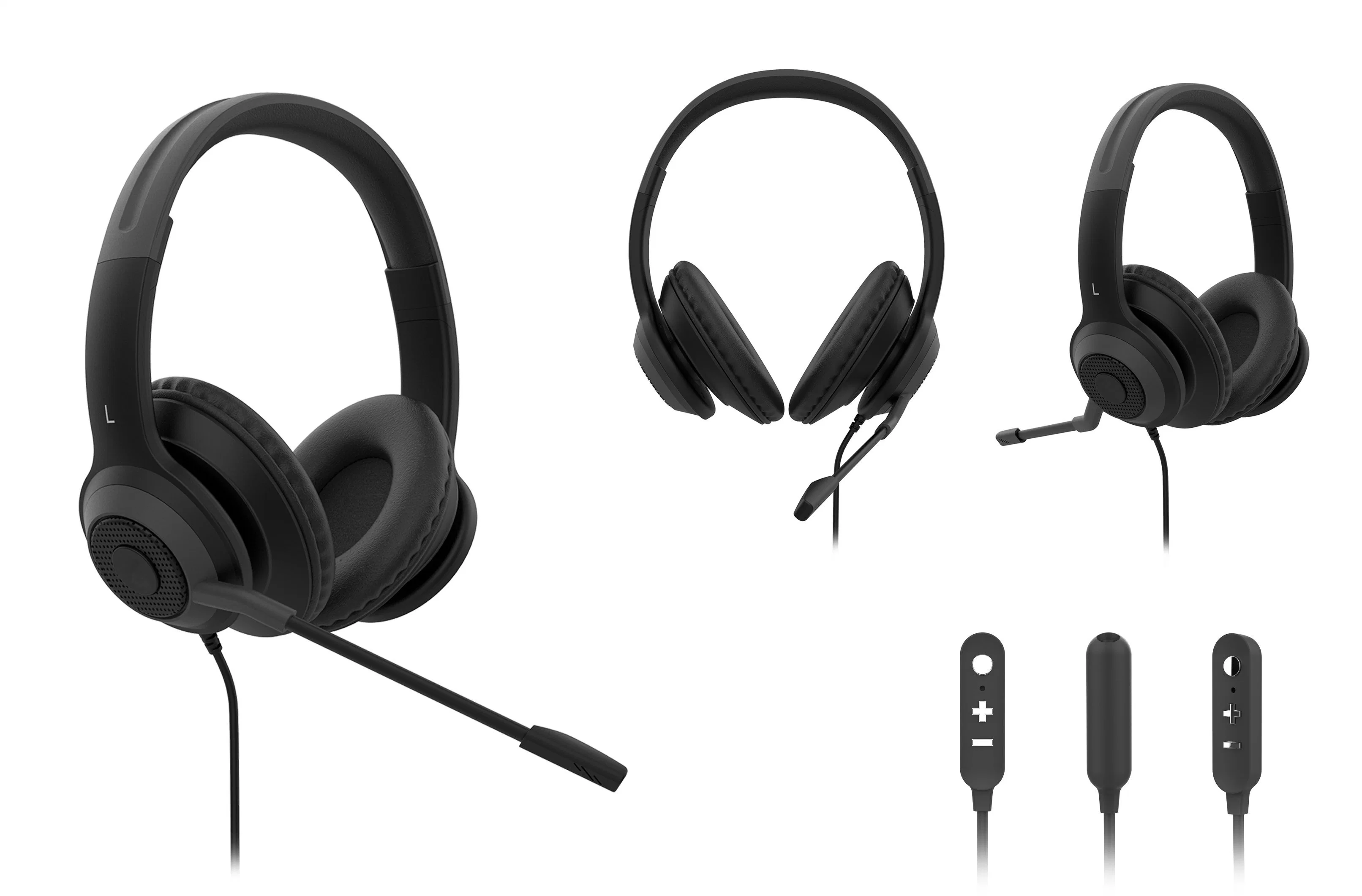 Casque d'ordinateur filaire Premium avec micro perche, fiche mâle 3.5 mm Ou USB Control Adapt