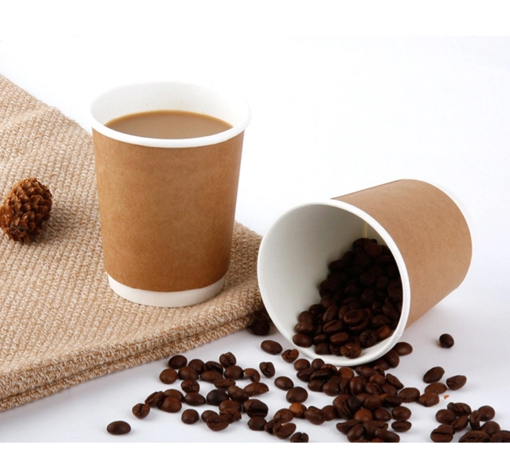 8oz Eco-Friendly Wholesale/Supplier High quality/High cost performance Double Wall Kraft Paper Disposable Paper Cup